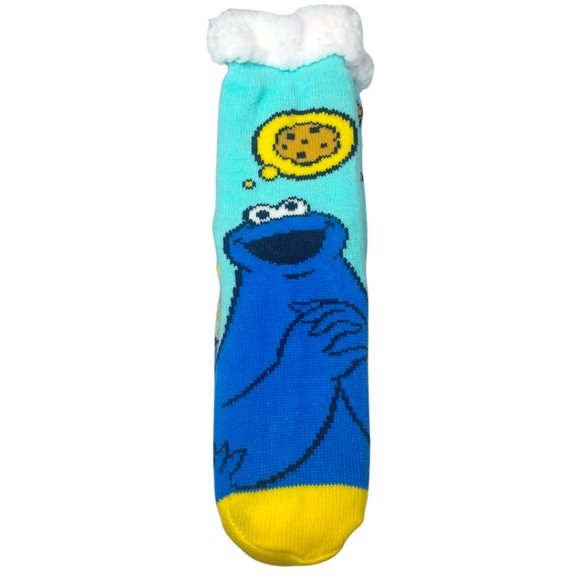 🥳 FREE with purchase- Sesame Street Cookie Monster Sherpa slipper socks - Picture 3 of 7